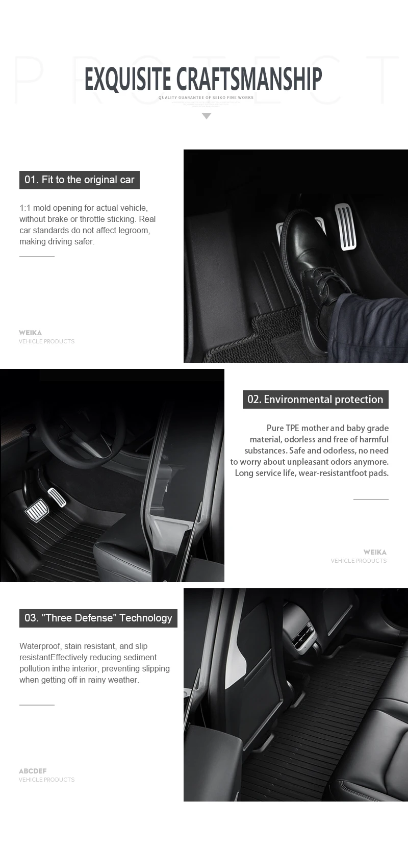 For Tesla New Model Y Juniper Premium/Performance 2025+ TPE Floor Mats Luggage Mat Wear-resistant Foot Pads ModelY Trunk Mats