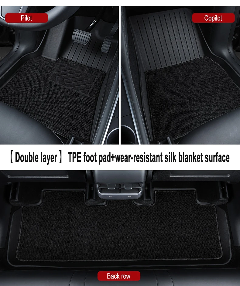 For Tesla New Model Y Juniper Premium/Performance 2025+ TPE Floor Mats Luggage Mat Wear-resistant Foot Pads ModelY Trunk Mats