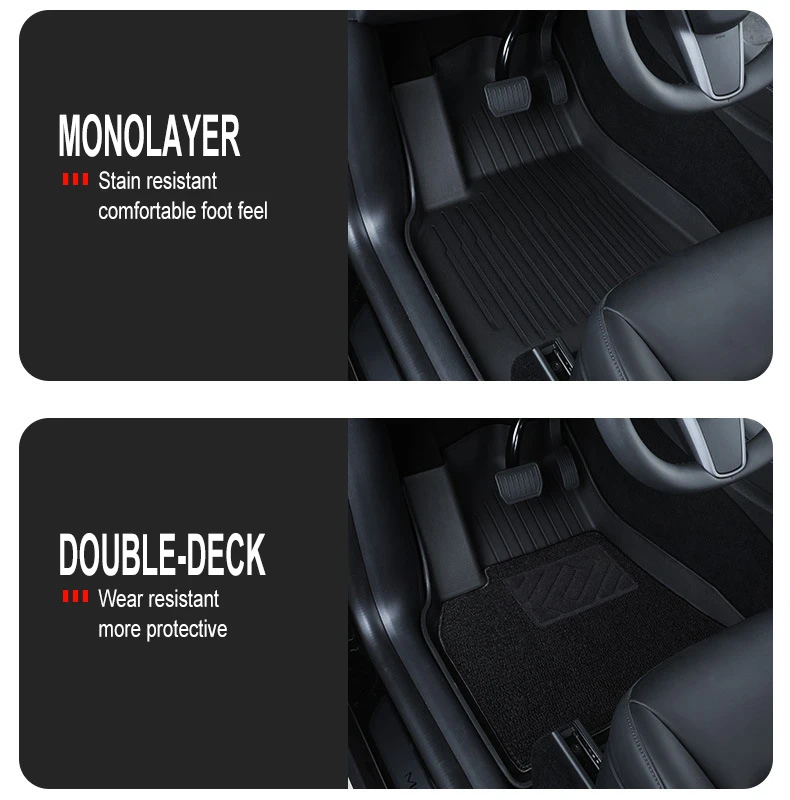 For Tesla New Model Y Juniper Premium/Performance 2025+ TPE Floor Mats Luggage Mat Wear-resistant Foot Pads ModelY Trunk Mats