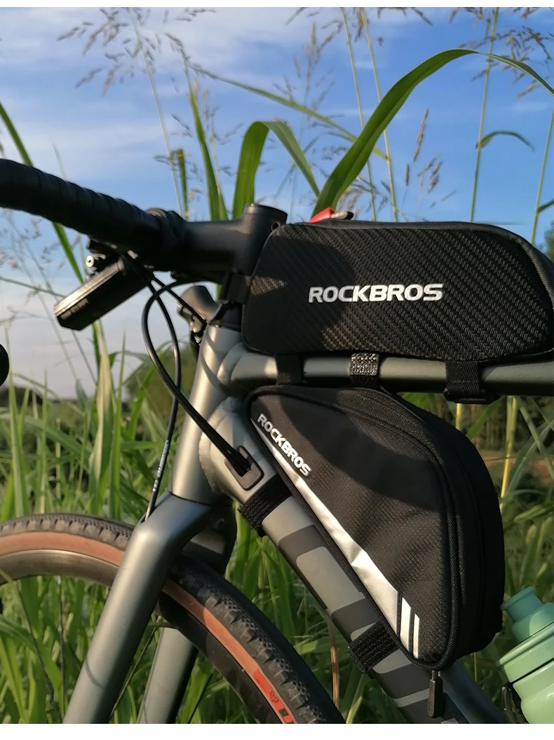 ROCKBROS Bike Bag Waterproof Reflective Front Top Frame Tube Bag Ultralight Bicycle Bag Cycling Bag Touring Riding Gear