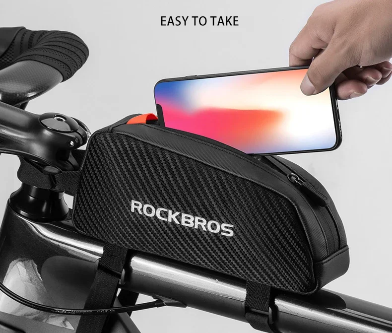 ROCKBROS Bike Bag Waterproof Reflective Front Top Frame Tube Bag Ultralight Bicycle Bag Cycling Bag Touring Riding Gear