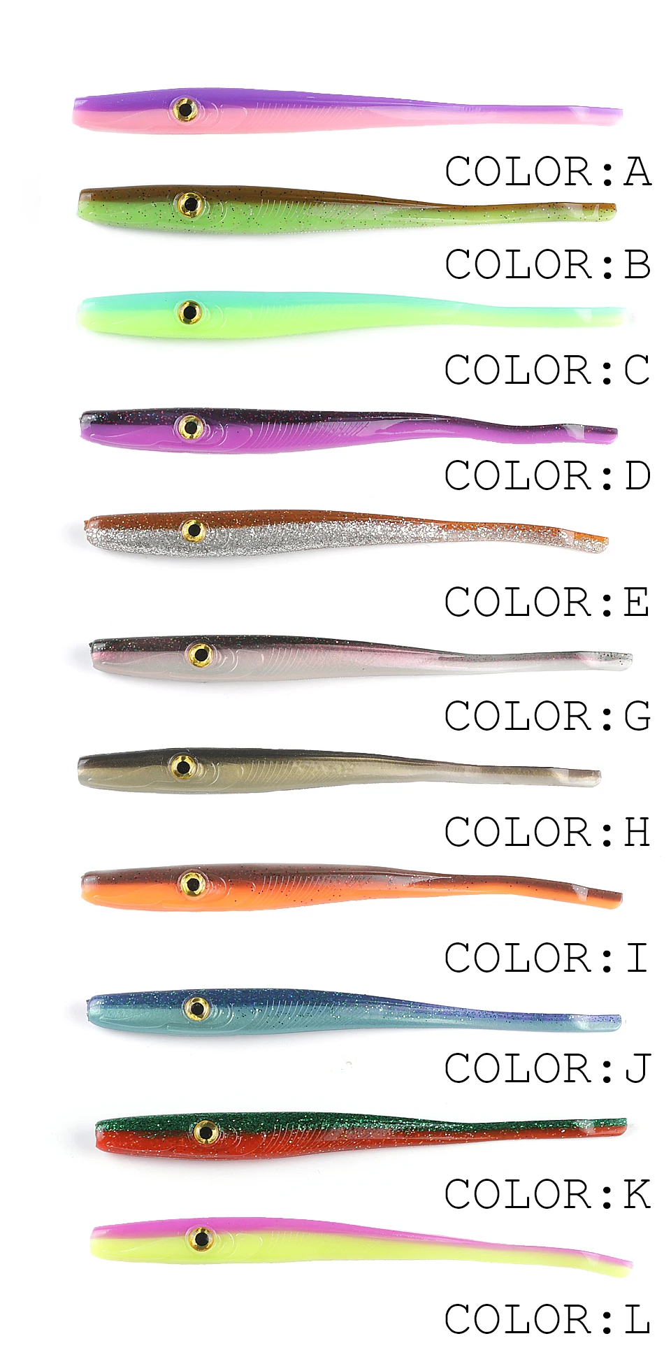 Supercontinent Crazy Slug 185mm/3pcs 125mm/6pcs Soft Fishing Lure Seabass Artificial Bait Silicone Worm Shad Eel Needlefish
