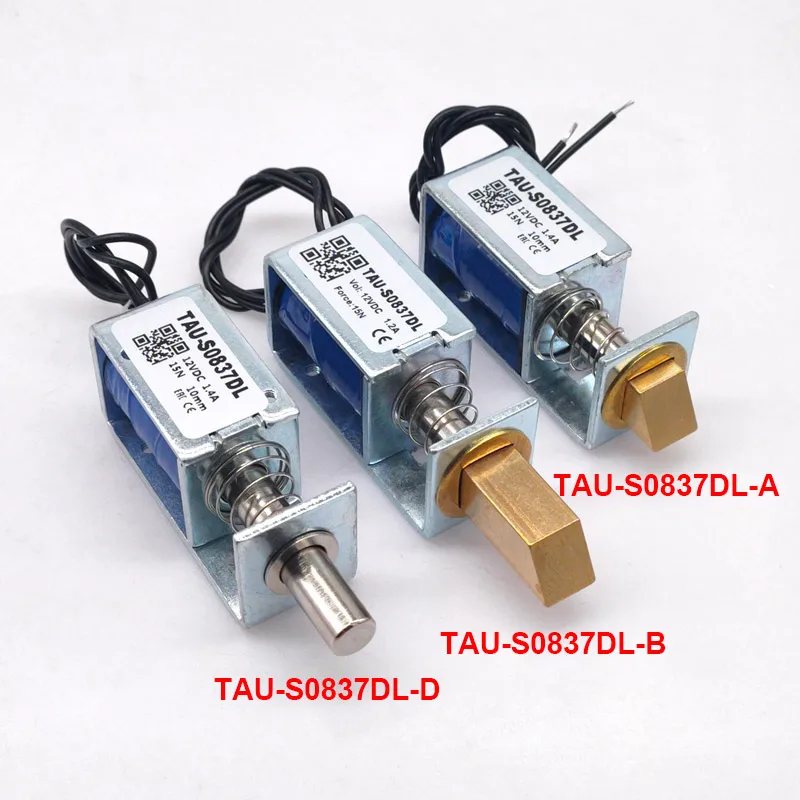 1Pc TAU-S0837DL DC 6V 12V 24V Electric Locks Electromagnet Stroke 10mm Magnetic Lock for the Cabinet Door Lock