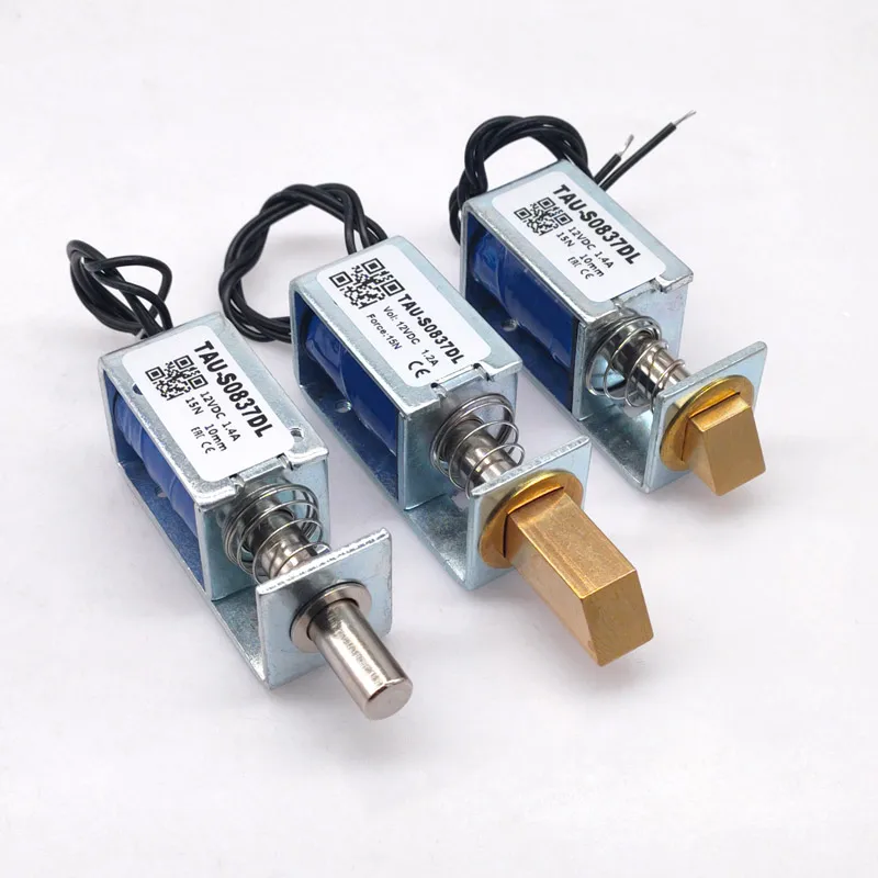 1Pc TAU-S0837DL DC 6V 12V 24V Electric Locks Electromagnet Stroke 10mm Magnetic Lock for the Cabinet Door Lock