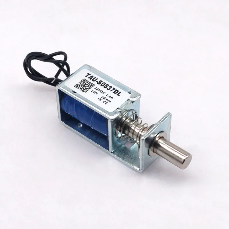 1Pc TAU-S0837DL DC 6V 12V 24V Electric Locks Electromagnet Stroke 10mm Magnetic Lock for the Cabinet Door Lock