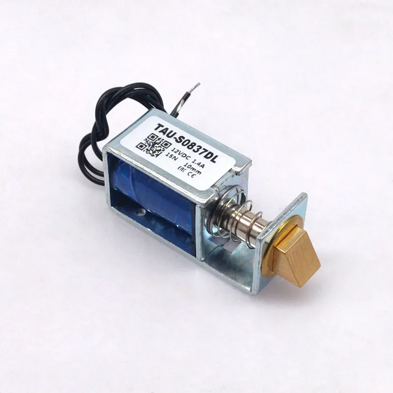 1Pc TAU-S0837DL DC 6V 12V 24V Electric Locks Electromagnet Stroke 10mm Magnetic Lock for the Cabinet Door Lock