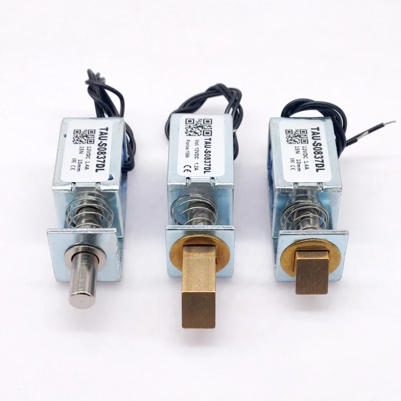 1Pc TAU-S0837DL DC 6V 12V 24V Electric Locks Electromagnet Stroke 10mm Magnetic Lock for the Cabinet Door Lock
