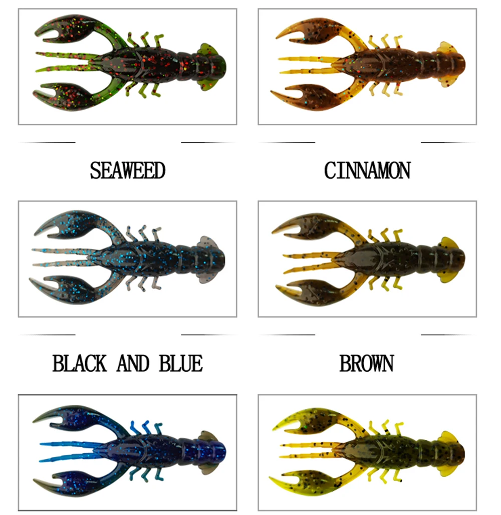 Hanlin Floating 65mm 4g Crawfish Larvae Soft Silicone Bait Jigs Wobbler Worms Fishing Lures Artificial Swimbait Bass Pike Tackle