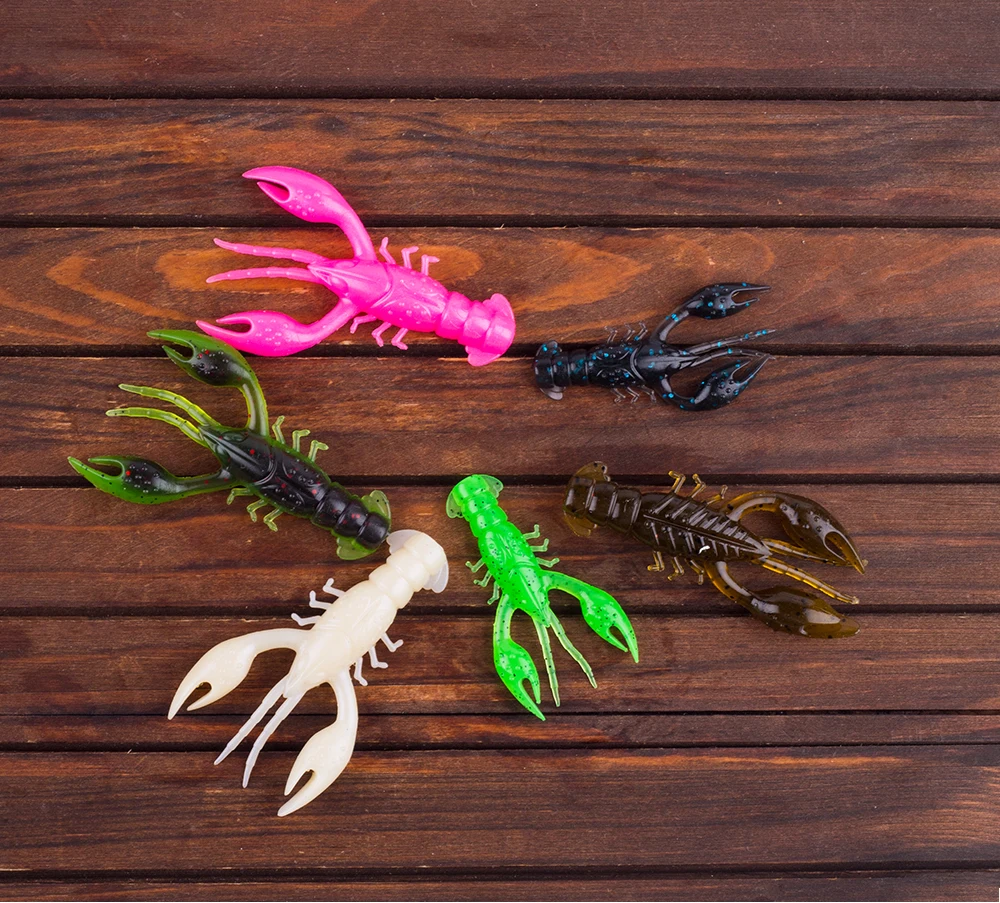 Hanlin Floating 65mm 4g Crawfish Larvae Soft Silicone Bait Jigs Wobbler Worms Fishing Lures Artificial Swimbait Bass Pike Tackle