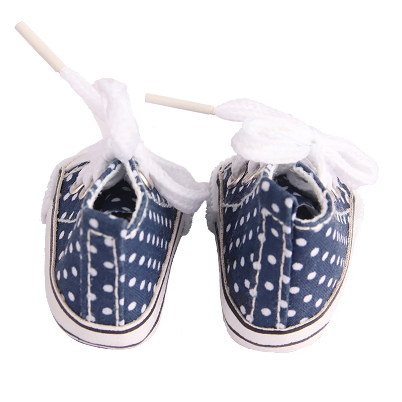 5cm Canvas Shoes For EXO Nancy Doll Hand Made 12 Colors Dot Mini Canvas Shoes Sneakers For DIY Cotton Russia Doll Girl Best Gift