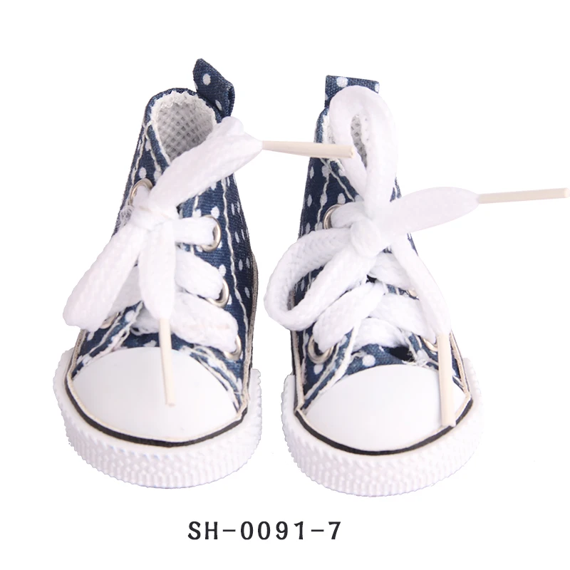 5cm Canvas Shoes For EXO Nancy Doll Hand Made 12 Colors Dot Mini Canvas Shoes Sneakers For DIY Cotton Russia Doll Girl Best Gift