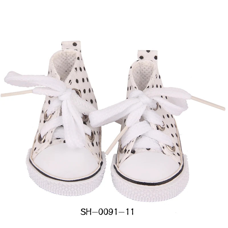 5cm Canvas Shoes For EXO Nancy Doll Hand Made 12 Colors Dot Mini Canvas Shoes Sneakers For DIY Cotton Russia Doll Girl Best Gift