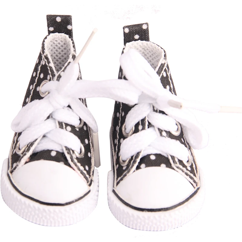 5cm Canvas Shoes For EXO Nancy Doll Hand Made 12 Colors Dot Mini Canvas Shoes Sneakers For DIY Cotton Russia Doll Girl Best Gift