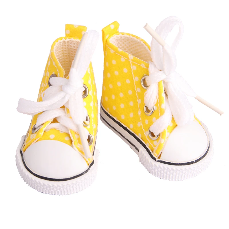 5cm Canvas Shoes For EXO Nancy Doll Hand Made 12 Colors Dot Mini Canvas Shoes Sneakers For DIY Cotton Russia Doll Girl Best Gift