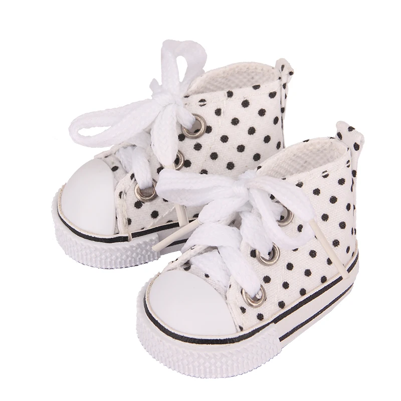 5cm Canvas Shoes For EXO Nancy Doll Hand Made 12 Colors Dot Mini Canvas Shoes Sneakers For DIY Cotton Russia Doll Girl Best Gift