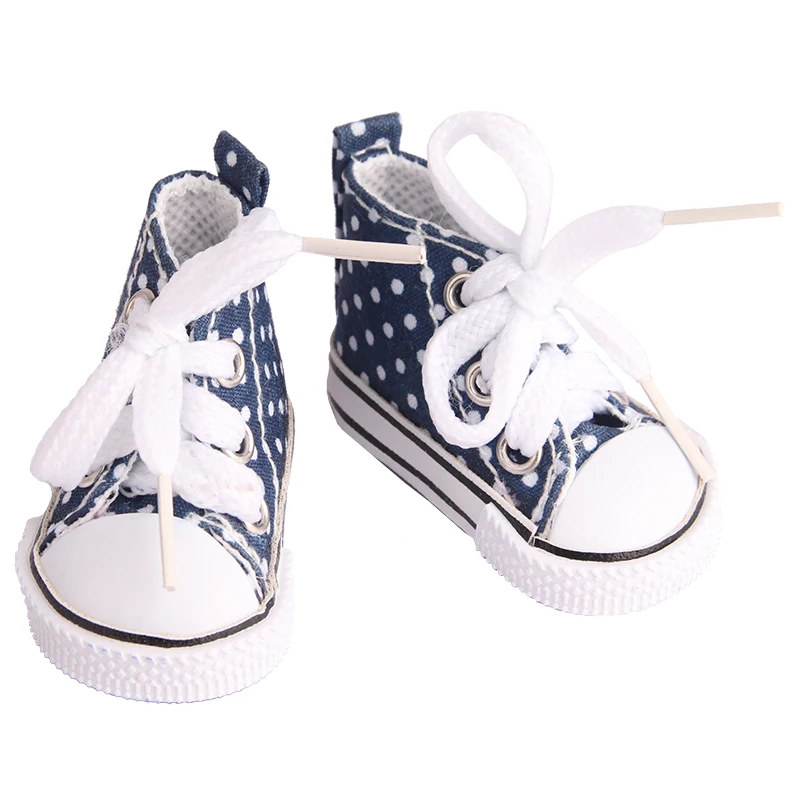 5cm Canvas Shoes For EXO Nancy Doll Hand Made 12 Colors Dot Mini Canvas Shoes Sneakers For DIY Cotton Russia Doll Girl Best Gift
