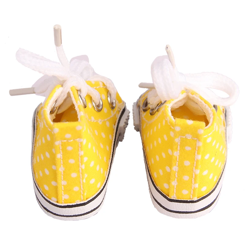 5cm Canvas Shoes For EXO Nancy Doll Hand Made 12 Colors Dot Mini Canvas Shoes Sneakers For DIY Cotton Russia Doll Girl Best Gift