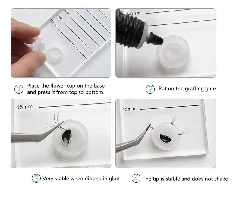 1pcs Acrylic Double-sided Scale Eyelash Board Grafting Eyelash Scale Plate Showcase Eyelashes Tool Containing One Blossom Cup