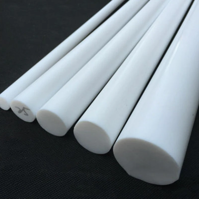1-5pcs 6-50mm Diameter PTFE Bar White Poly Tetra Fluoro Ethylene Bar Environment-Friendly Non-Toxic DIY PTFE Plastic Rod