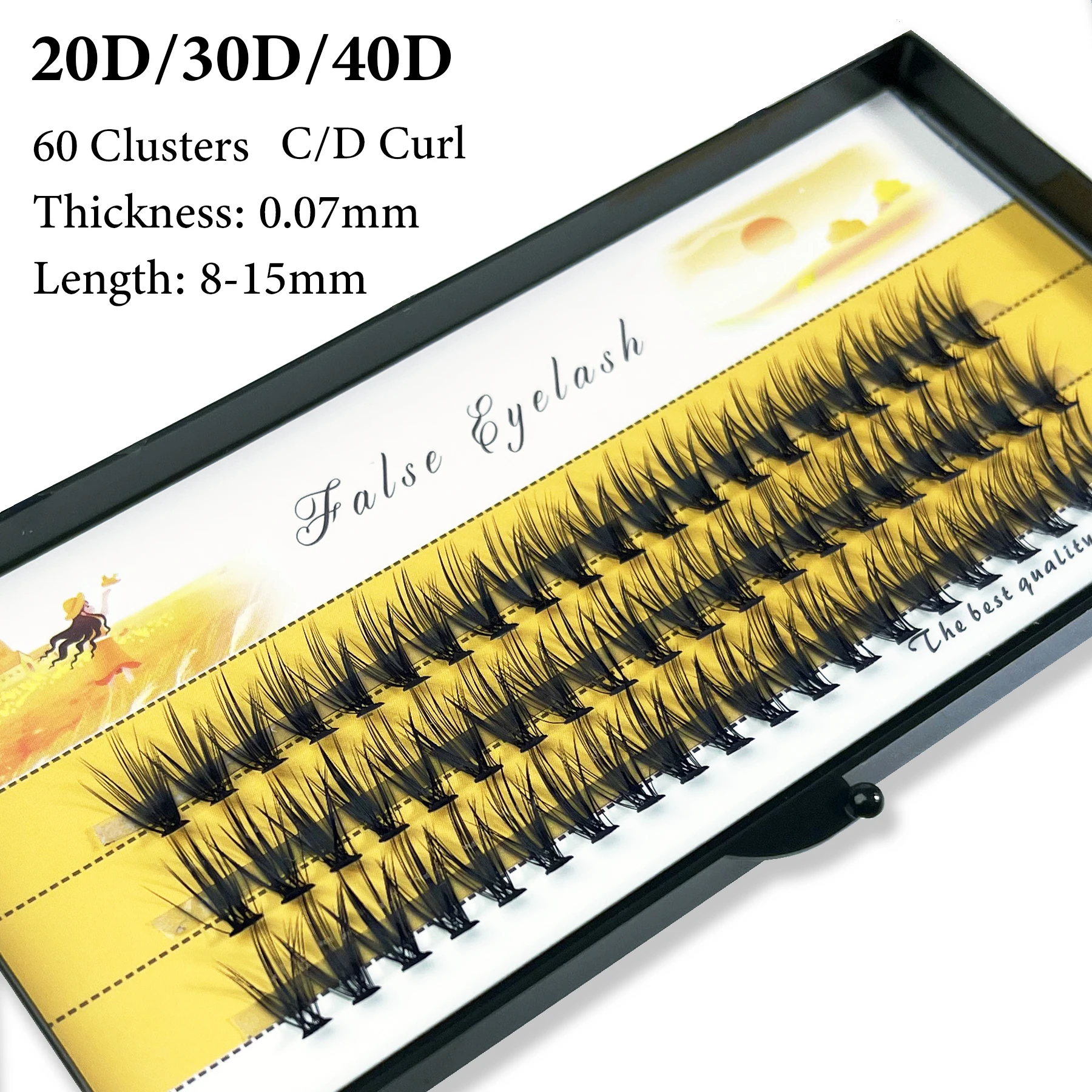 20/30D Natural False Eyelashes 1 Box/60 Cluster Eyelash Extension 3D Russia Individual Eyelashes Bunches Makeup Lashes Wholesale
