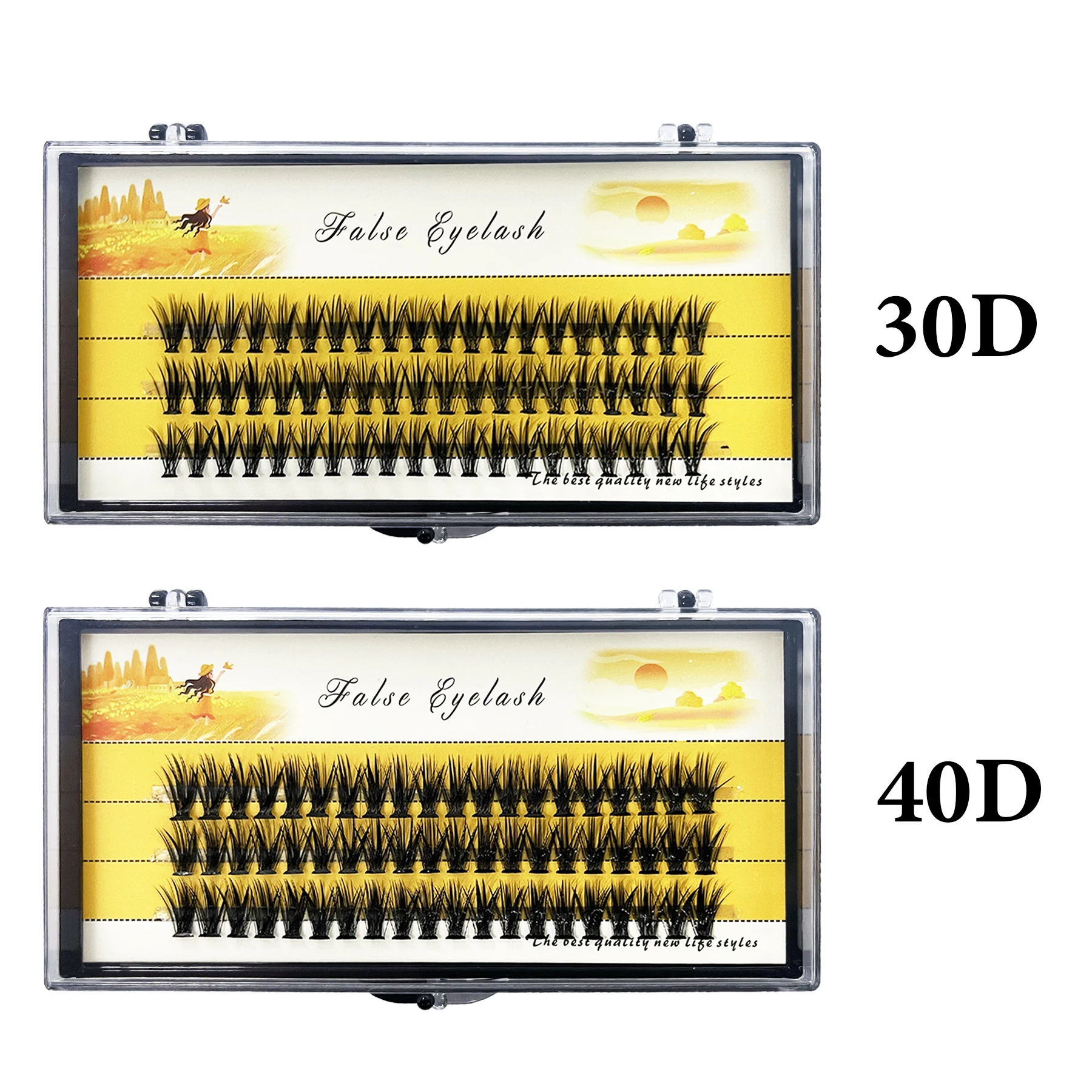20/30D Natural False Eyelashes 1 Box/60 Cluster Eyelash Extension 3D Russia Individual Eyelashes Bunches Makeup Lashes Wholesale