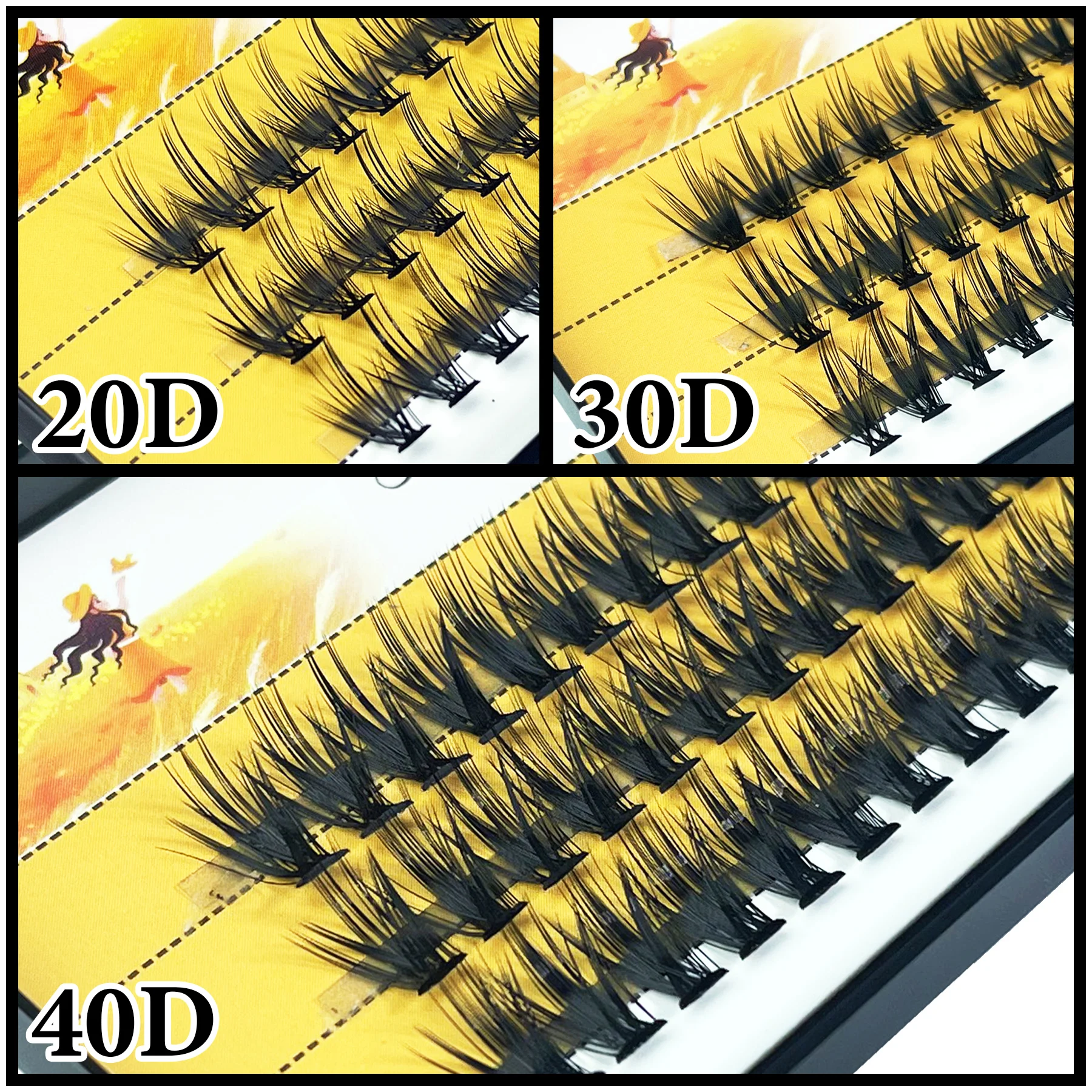 20/30D Natural False Eyelashes 1 Box/60 Cluster Eyelash Extension 3D Russia Individual Eyelashes Bunches Makeup Lashes Wholesale