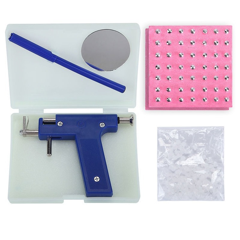 Ear gun Nose Navel Body Piercing Gun Tool Kit 98pcs Instrument Studs Set DIY Tongue Gun Pistola de oreja Pistolet d'oreille