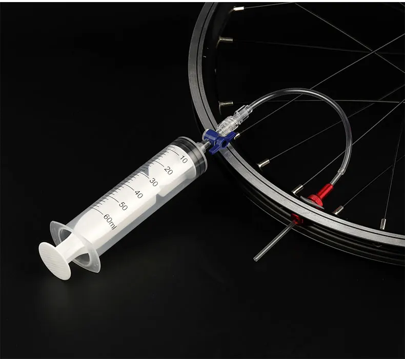 60ml Bicycle Tubeless Tire Sealant Injector MTB Road Bike Fluid Injection Tool Schrader/Presta Valve Tool Optional