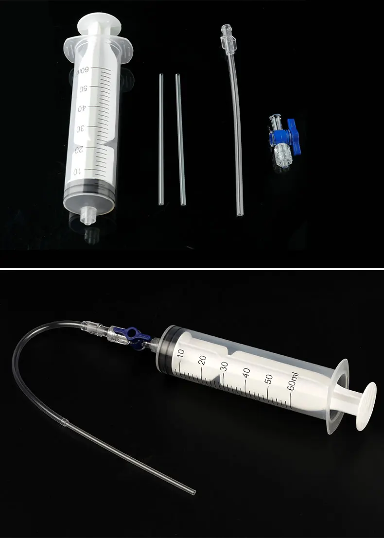 60ml Bicycle Tubeless Tire Sealant Injector MTB Road Bike Fluid Injection Tool Schrader/Presta Valve Tool Optional