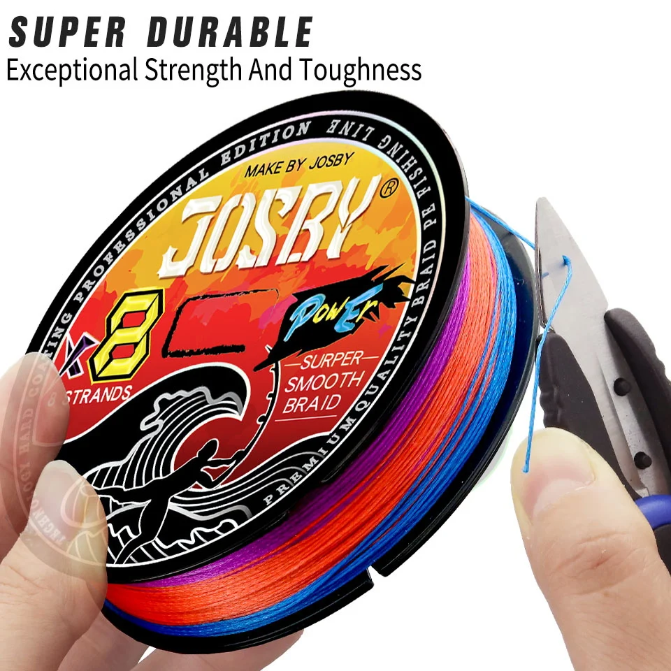 JOSBY 200M 300M 500M 1000M Multicolour 100% PE 8 Braided Wire 4 Strands Multifilament Japanese Fishing Line 10-90LB Weaves Cord