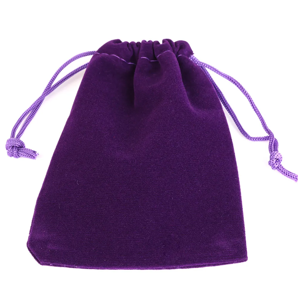 25/50pcs/Lot Golden Color Edge Velvet Jewelry Gift Bag 5x7 7x9 9x12cm Drawstring Wedding Display Sweets Packing Bag Wholesale