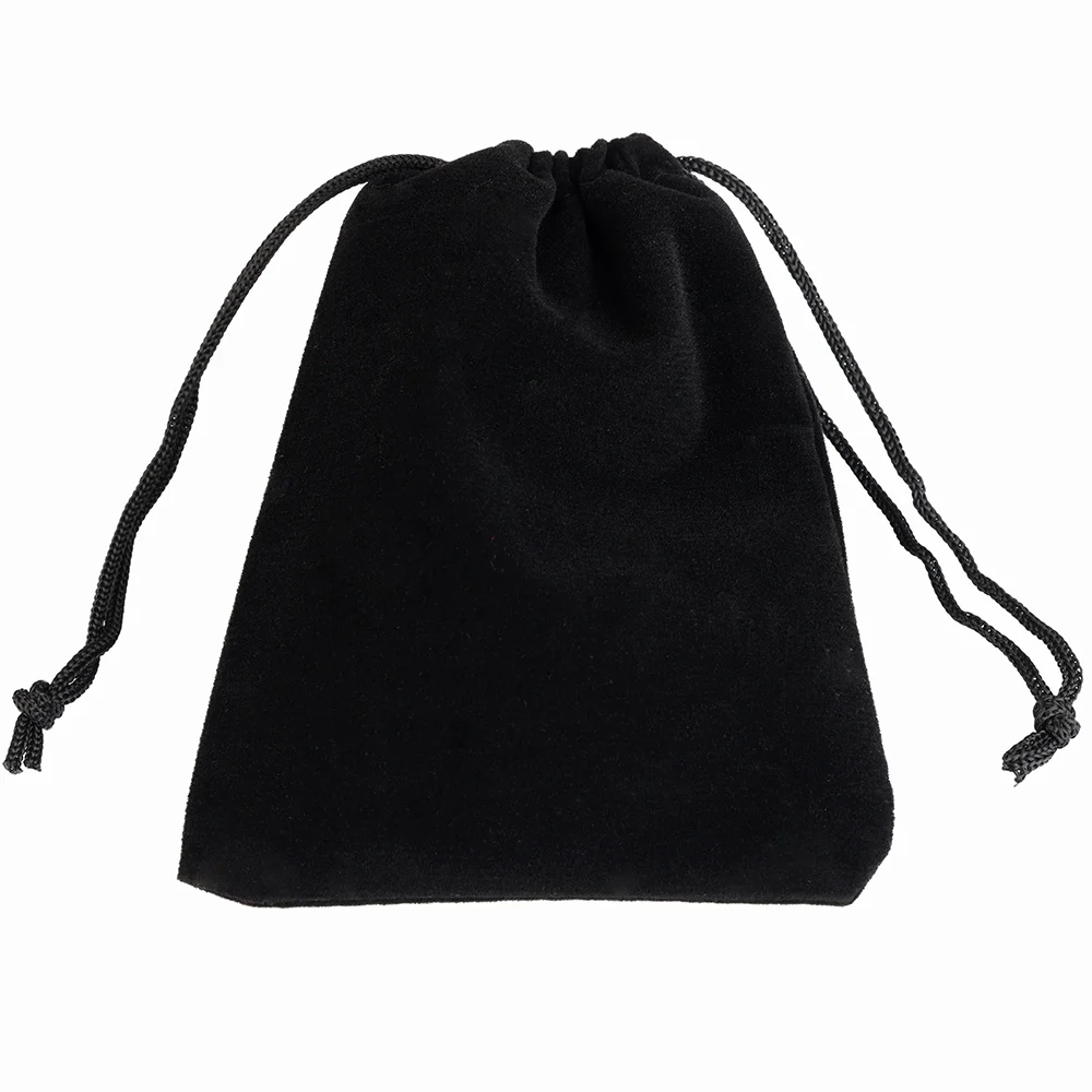 25/50pcs/Lot Golden Color Edge Velvet Jewelry Gift Bag 5x7 7x9 9x12cm Drawstring Wedding Display Sweets Packing Bag Wholesale