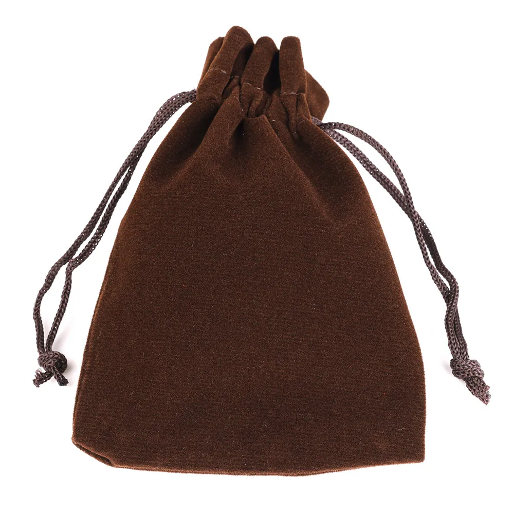 25/50pcs/Lot Golden Color Edge Velvet Jewelry Gift Bag 5x7 7x9 9x12cm Drawstring Wedding Display Sweets Packing Bag Wholesale