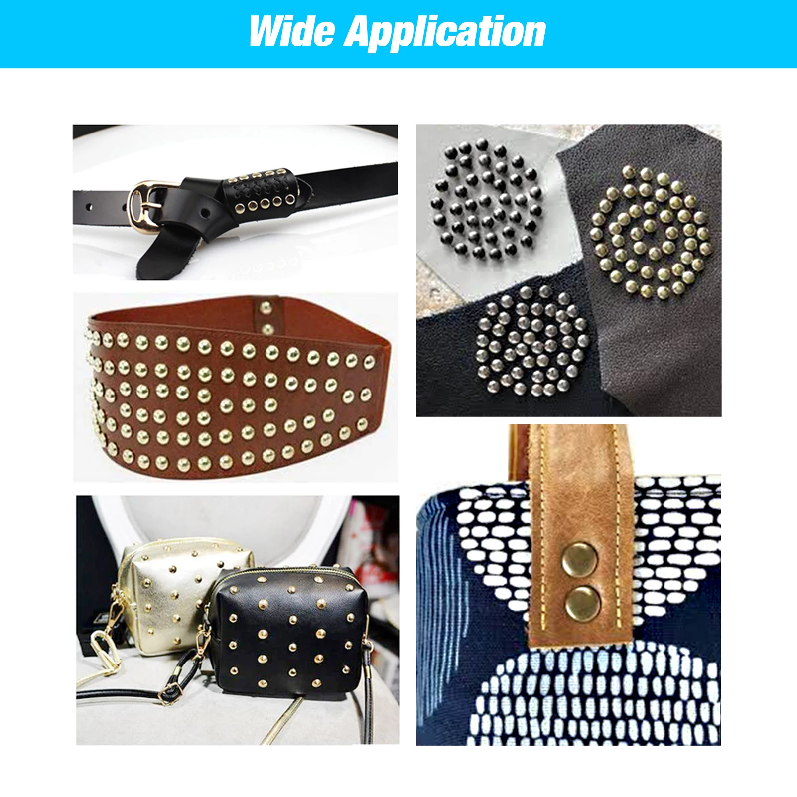 100Sets 5-15mm Metal Double Cap Rivets Stud Round Nail Rivet For Leathercraft Accessories Repair Shoes Bag Belt Clothing Garment