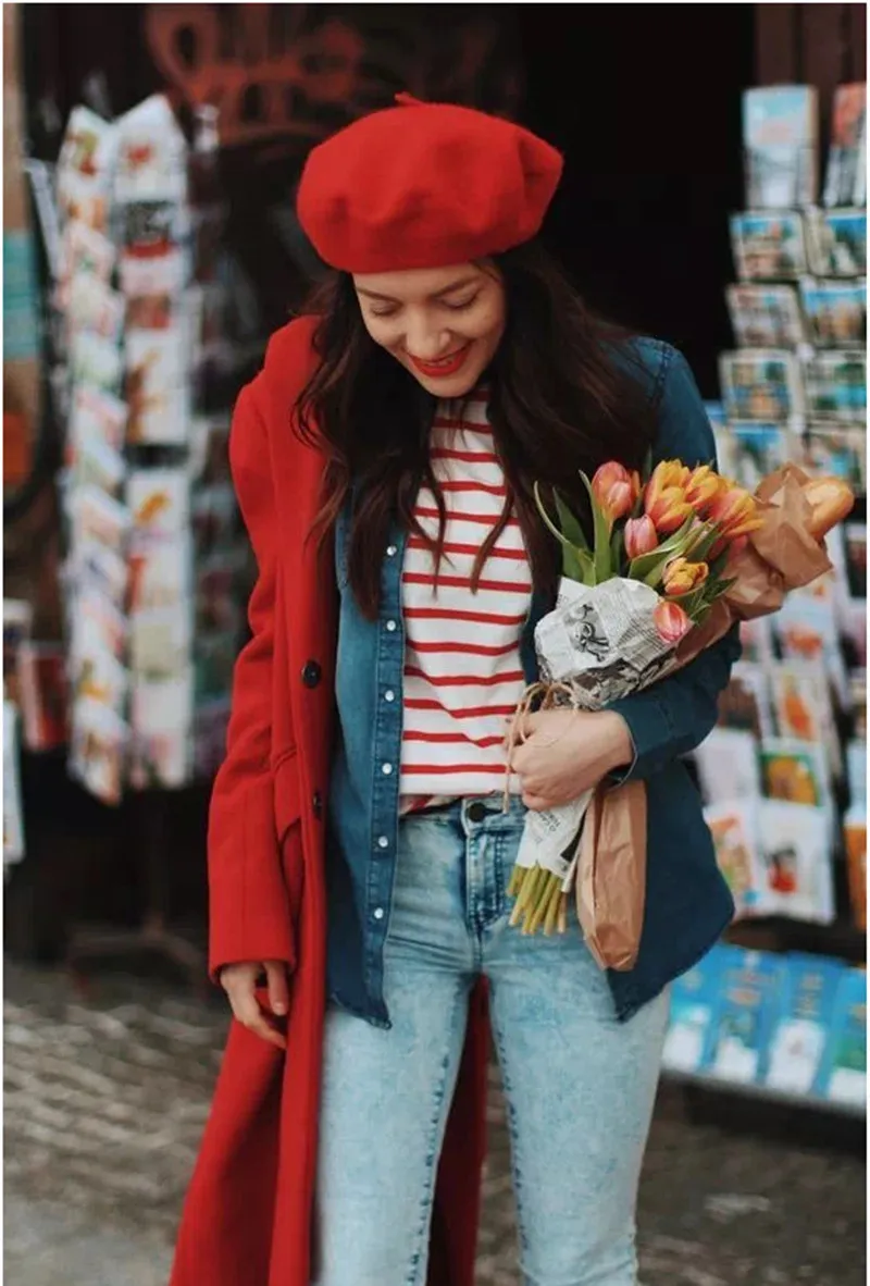 Thick Warm Wool Woolen Beret Hat 70g Weight Girl Women Casual Vintage Round Artist Pumpkin Hat Caps Gorros