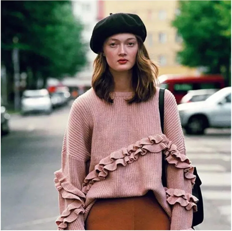 Thick Warm Wool Woolen Beret Hat 70g Weight Girl Women Casual Vintage Round Artist Pumpkin Hat Caps Gorros