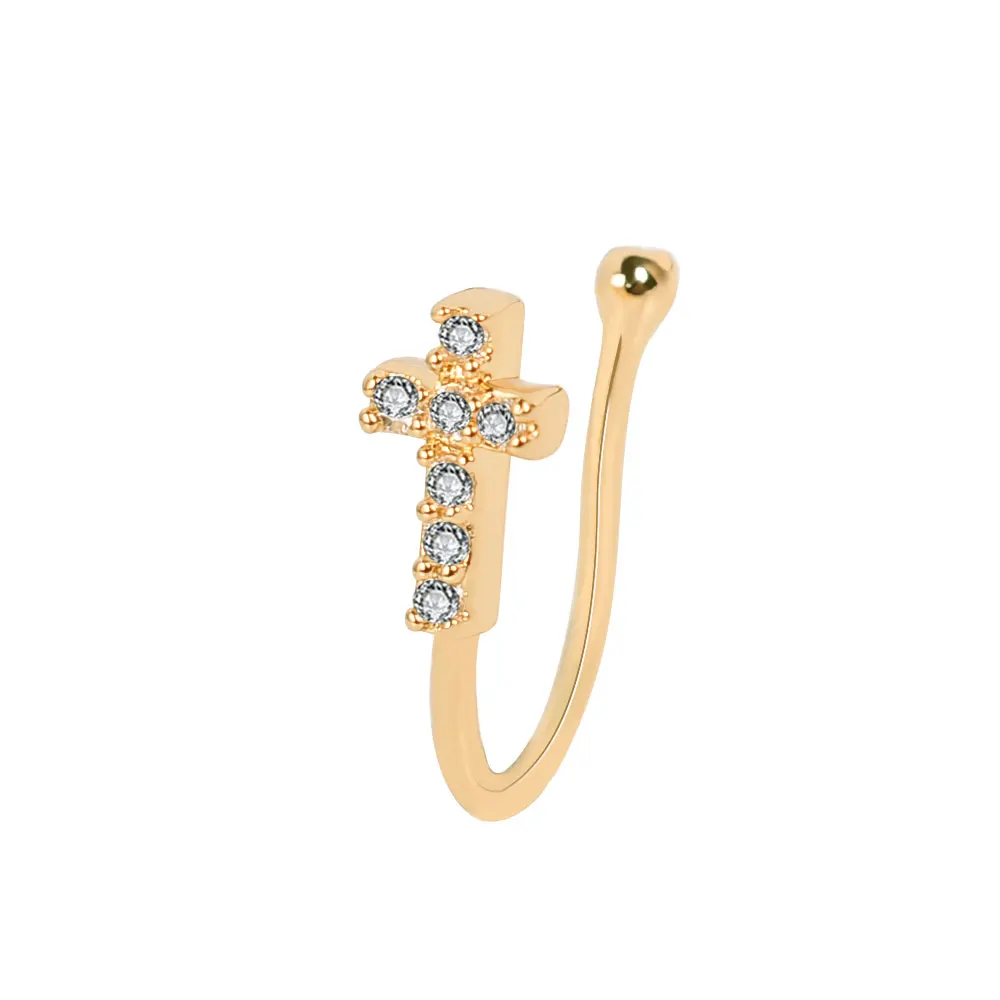 1Pcs New Crystal Zircon Butterfly Clip On Nose Ring Flower Fake Nose Piercing Clip On Earrings Nose Clip Fake Piercing Jewelry