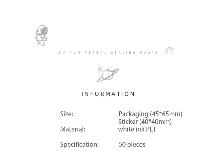 JIANWU 50 Pcs Cute Transparent PET Stickers Aesthetic DIY Shaped Lace Decoration Scrapbooking Diary Stickers Kawaii Stationery