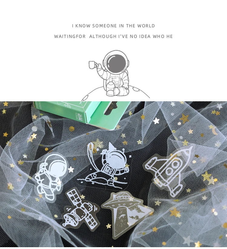 JIANWU 50 Pcs Cute Transparent PET Stickers Aesthetic DIY Shaped Lace Decoration Scrapbooking Diary Stickers Kawaii Stationery