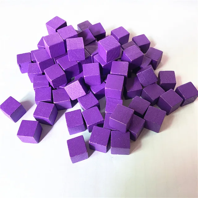 100Pcs/lots 14colors 10mm Cube Wood Cubes Colorful Dice Chess Pieces Right Angle For Token Puzzle Board Games Early Education