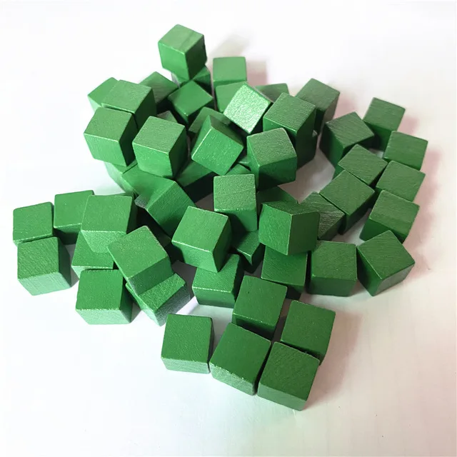 100Pcs/lots 14colors 10mm Cube Wood Cubes Colorful Dice Chess Pieces Right Angle For Token Puzzle Board Games Early Education