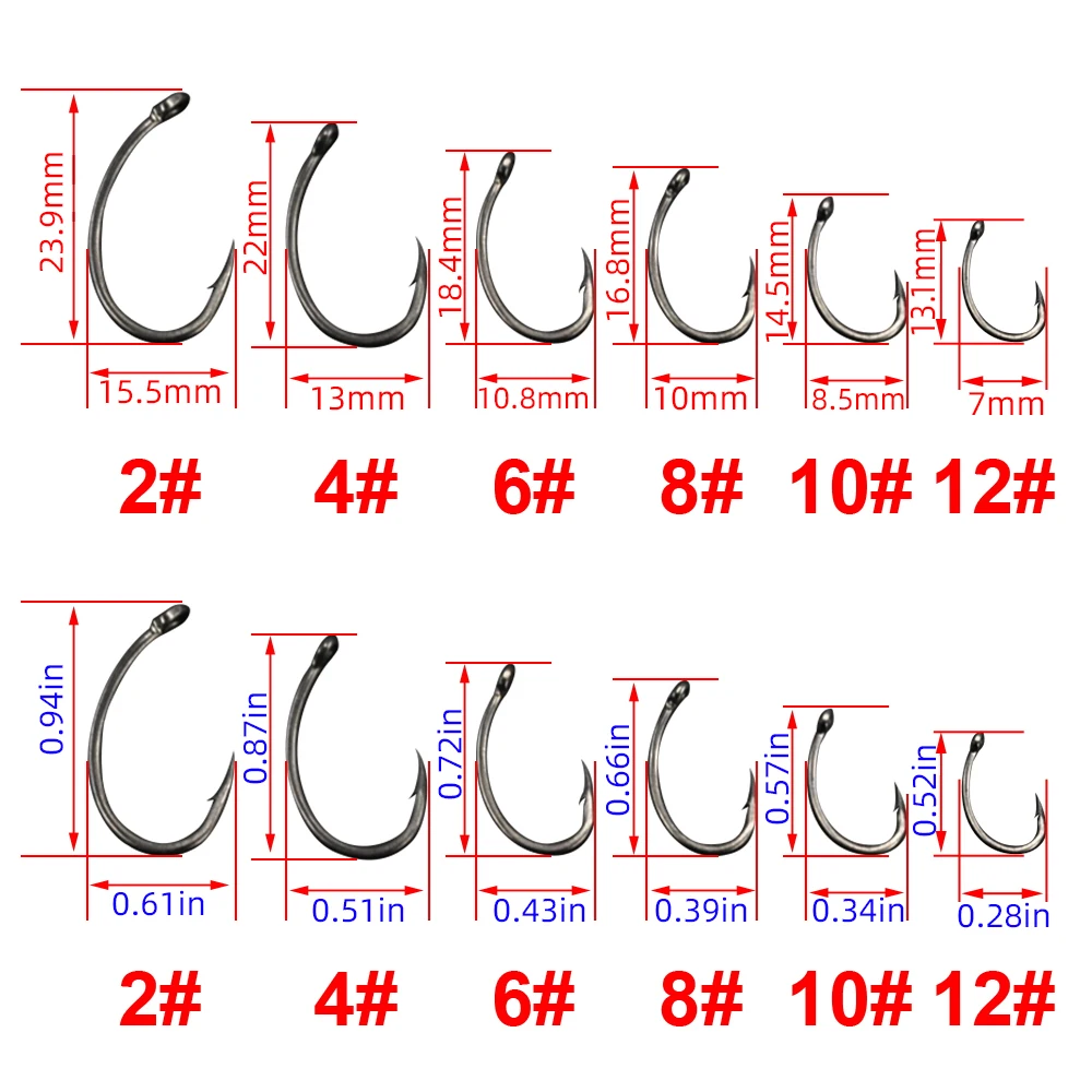 Hirisi 50-100pcs Coating High Carbon Stainless Steel Barbed Hooks Carp Fishing Hooks Pack with Retail Original Box 8011