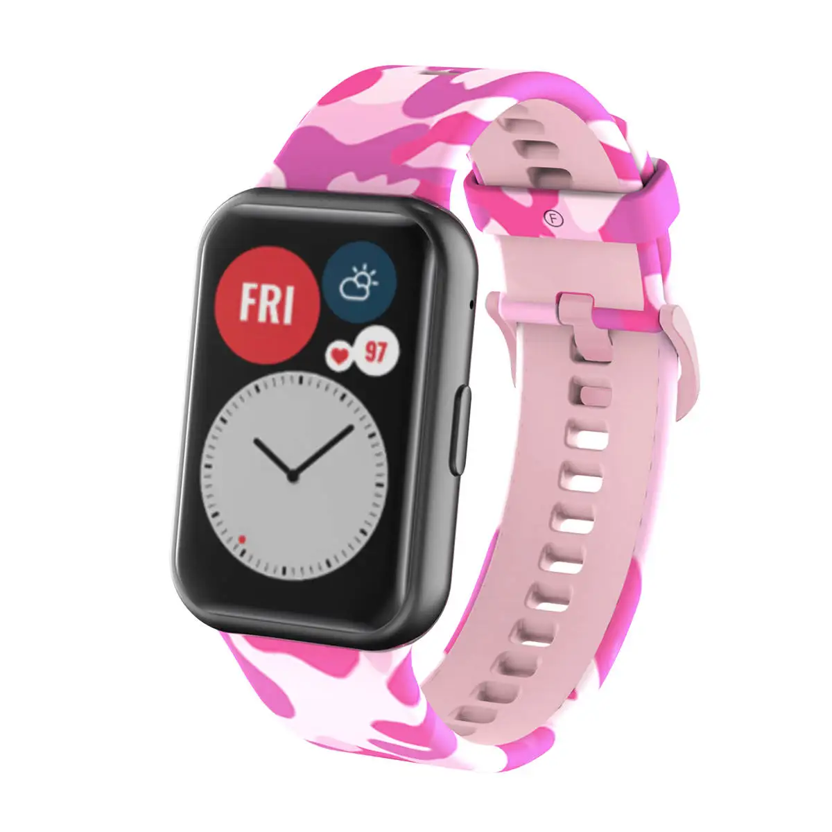 Sport Silicone Watchband For Huawei Watch Fit Strap Original SmarwatchWriststrap Belt Bracelet Printing Accessories with tool