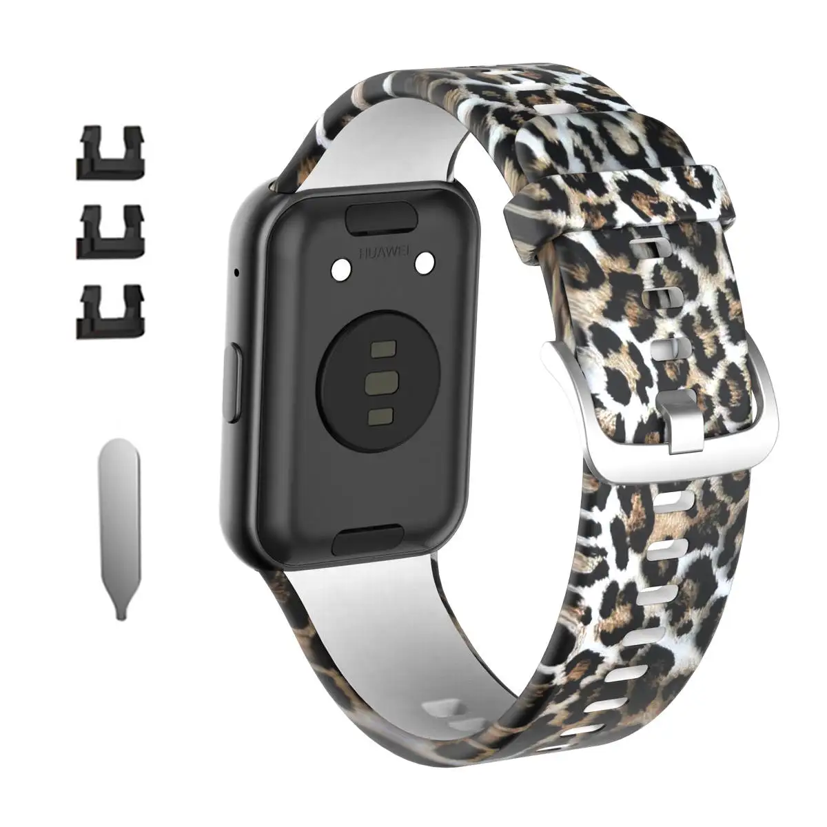 Sport Silicone Watchband For Huawei Watch Fit Strap Original SmarwatchWriststrap Belt Bracelet Printing Accessories with tool
