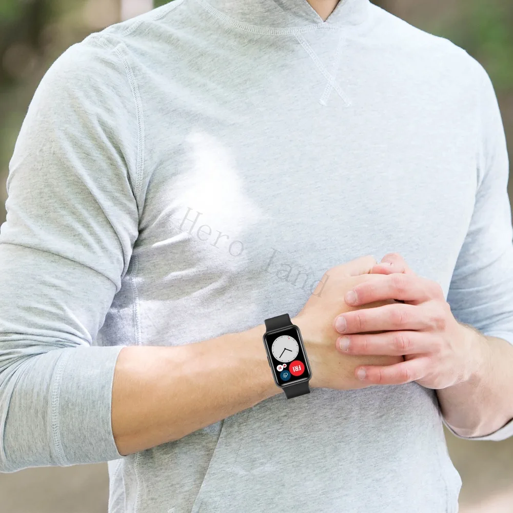 Sport Silicone Watchband For Huawei Watch Fit Strap Original SmarwatchWriststrap Belt Bracelet Printing Accessories with tool