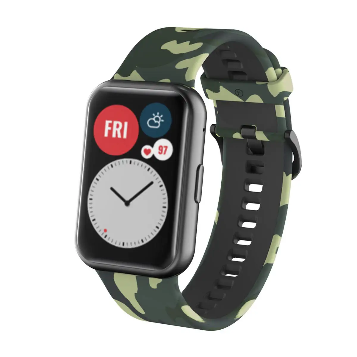 Sport Silicone Watchband For Huawei Watch Fit Strap Original SmarwatchWriststrap Belt Bracelet Printing Accessories with tool