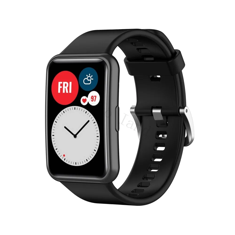 Sport Silicone Watchband For Huawei Watch Fit Strap Original SmarwatchWriststrap Belt Bracelet Printing Accessories with tool