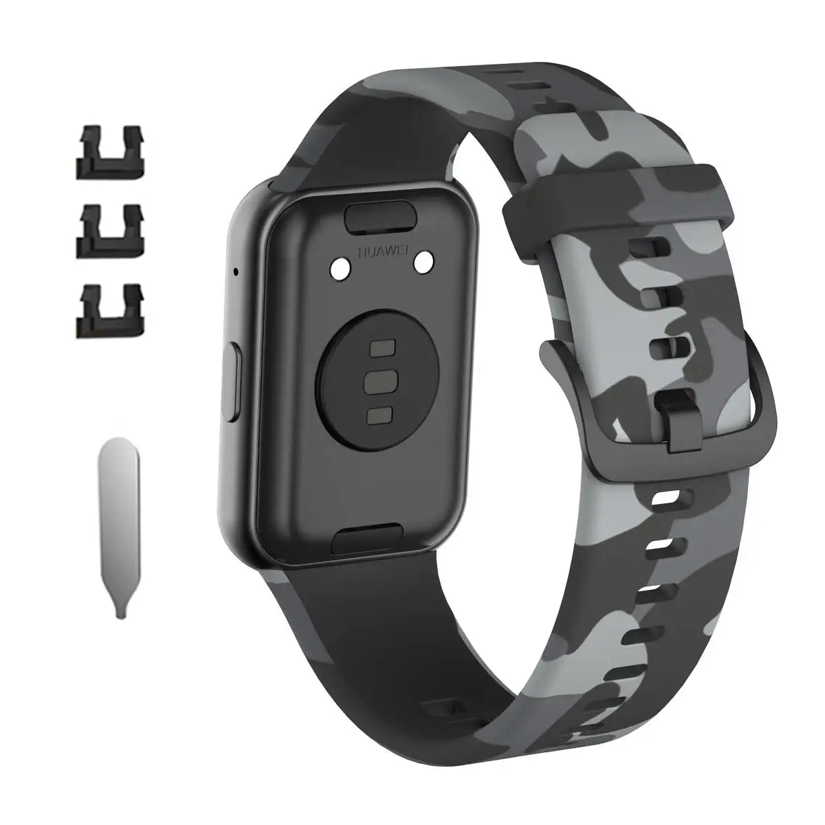 Sport Silicone Watchband For Huawei Watch Fit Strap Original SmarwatchWriststrap Belt Bracelet Printing Accessories with tool