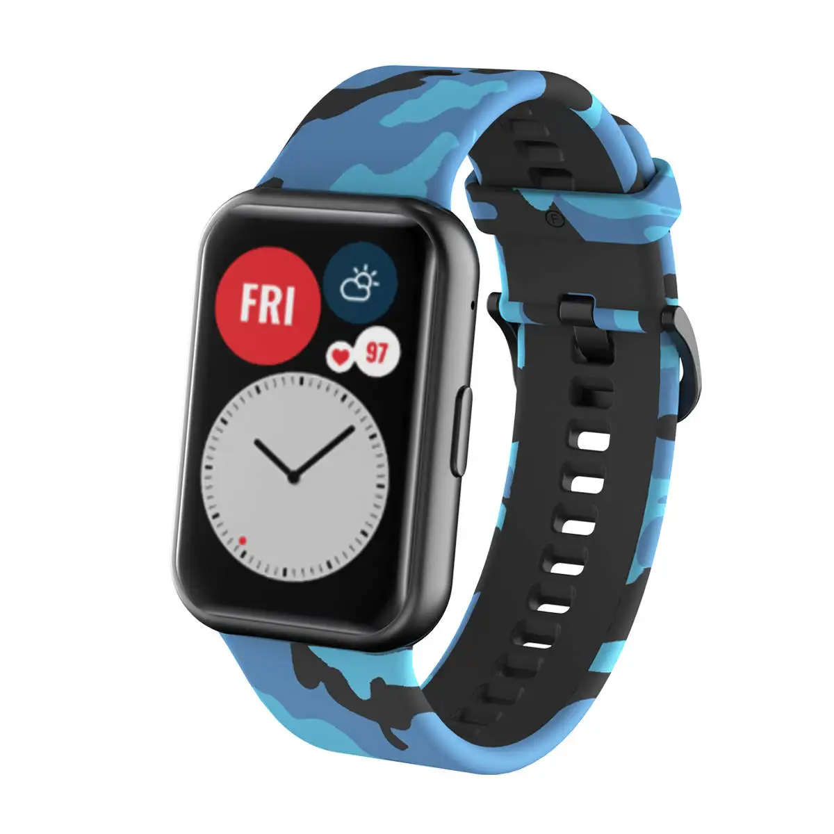 Sport Silicone Watchband For Huawei Watch Fit Strap Original SmarwatchWriststrap Belt Bracelet Printing Accessories with tool