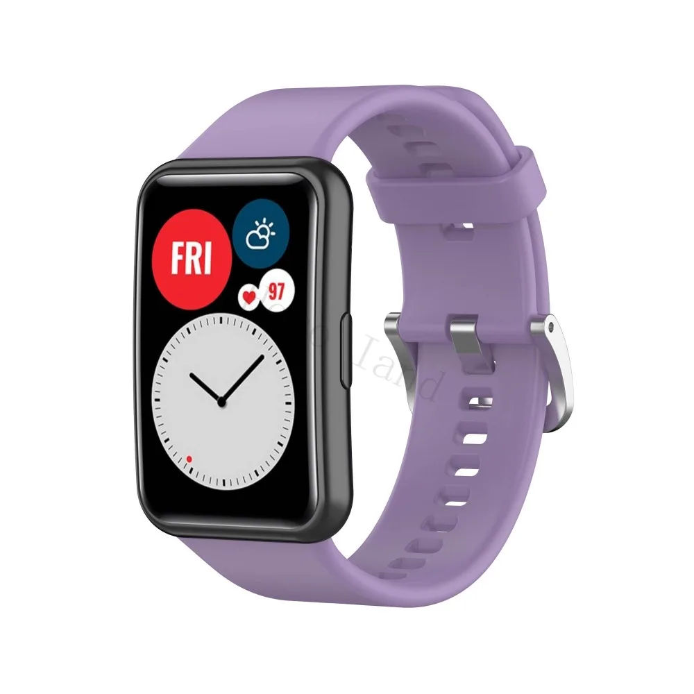 Sport Silicone Watchband For Huawei Watch Fit Strap Original SmarwatchWriststrap Belt Bracelet Printing Accessories with tool